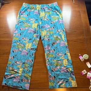Sesame Street Pajama Pants Men‎ Large Blue Characters Cotton Lounge Sleepwear